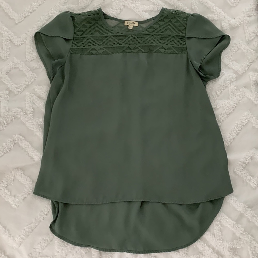 Lily White - Army Green Blouse - Medium